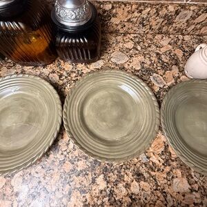 Artimino Tuscan Countryside sage Rope Stoneware Dinner Plate 11.18" set of 3